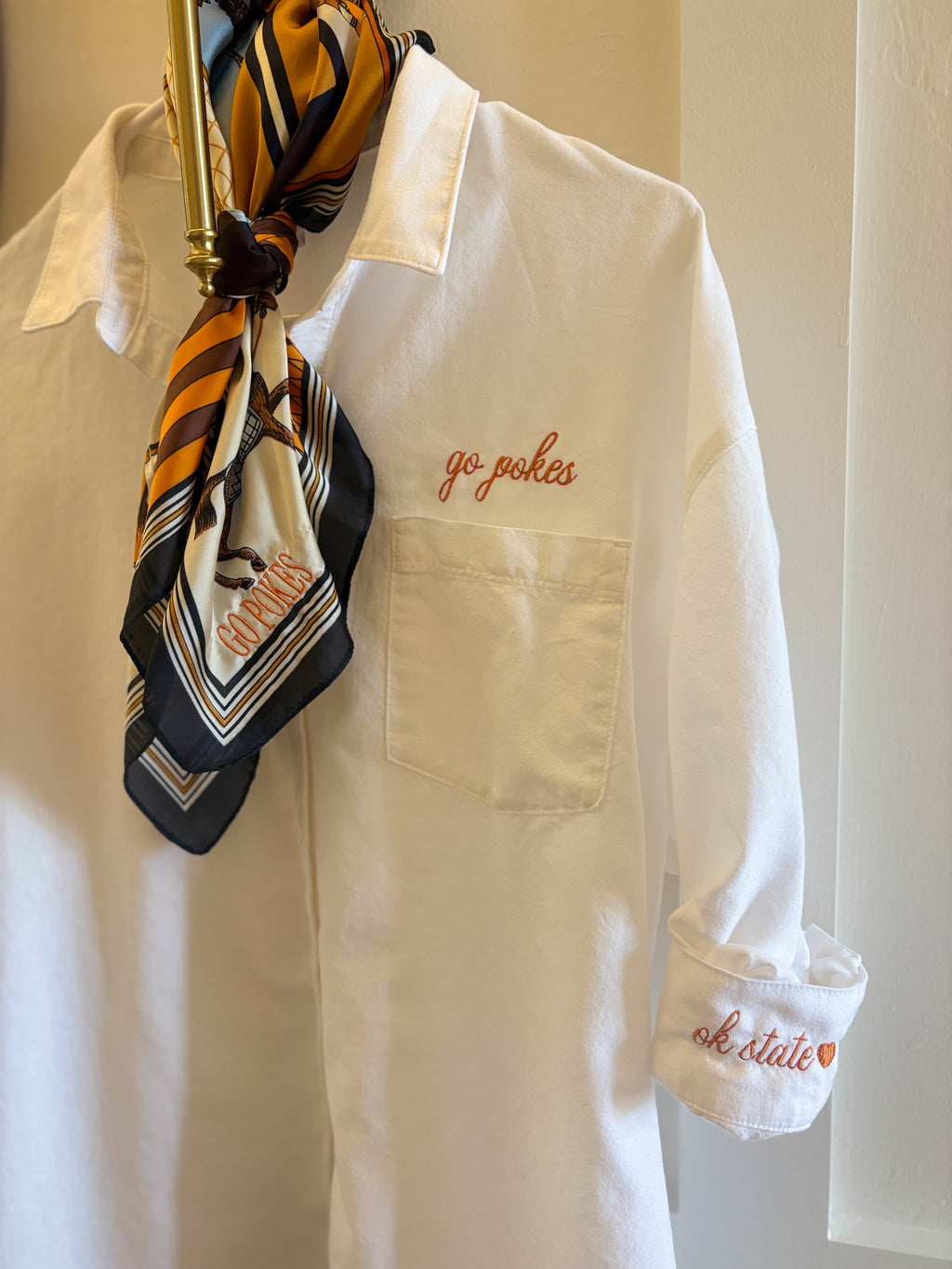 Oklahoma State Go Pokes Embroidered Scarf