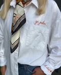 Women’s OSU Go Pokes Embroidered White Button Down