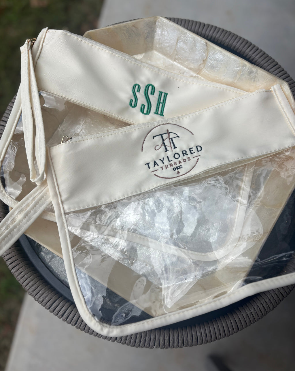 Personalized Clear Bag | Custom Embroidered Pouch
