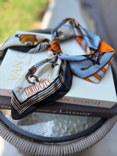 OKC Thunder Embroidered Bandana Scarf | Faux Silk Western Neck Scarf