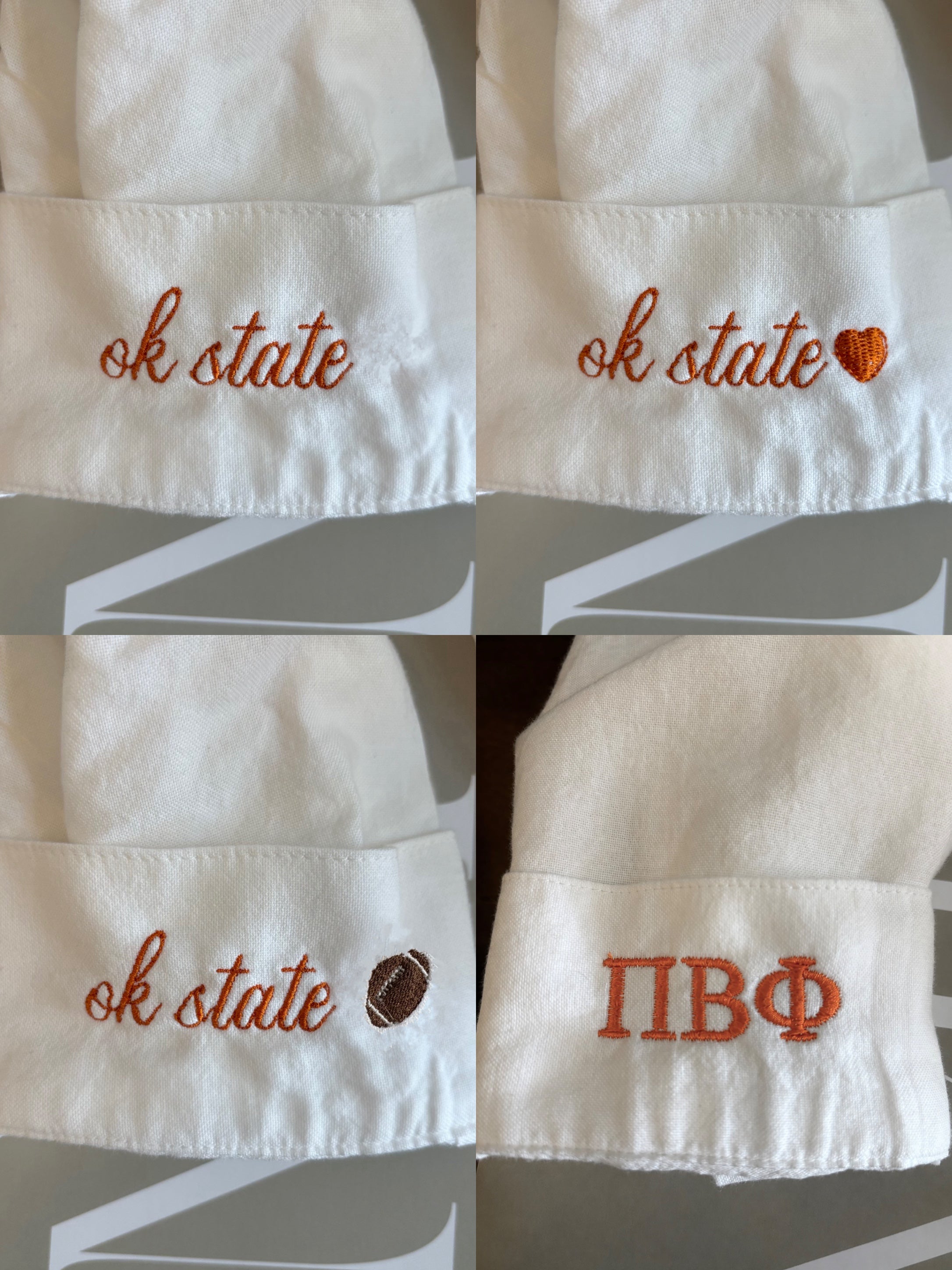 Women’s OSU Go Pokes Embroidered White Button Down