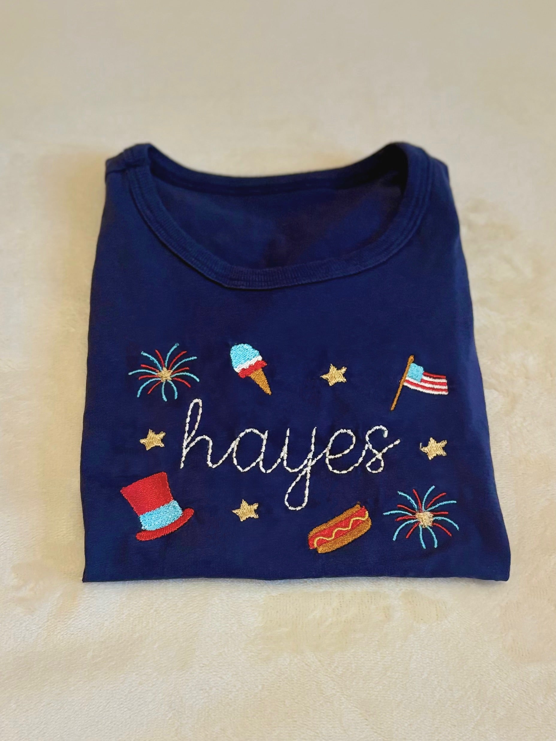 Kids 4th of July Shirt – Custom Name American Flag Tee