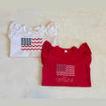 Girls 4th of July Shirt – Custom Name American Flag Tee