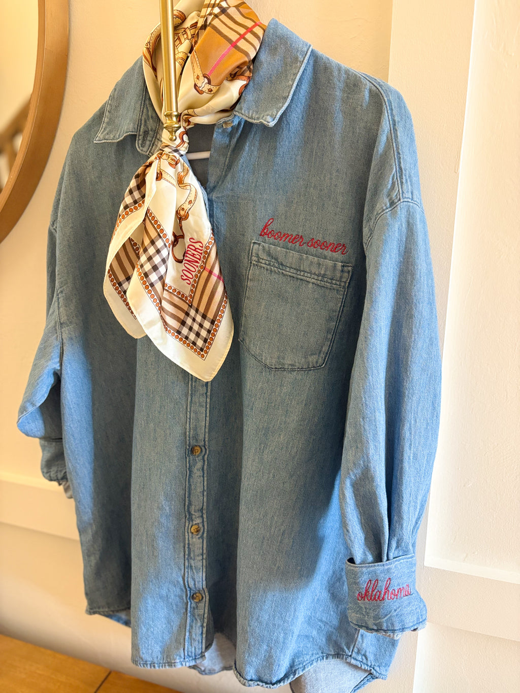 Women’s OU Sooners Denim Button Down